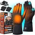 Weston Heated Glove Liners for Men and Women, Rechargeable Hand Warmers with 3 Heat Settings, Water Resistant Battery Powered Heated Gloves, Touchscreen Thermal Gloves Liners