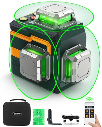 Niveau laser vert 8 lignes batteries, télécommande, boite
