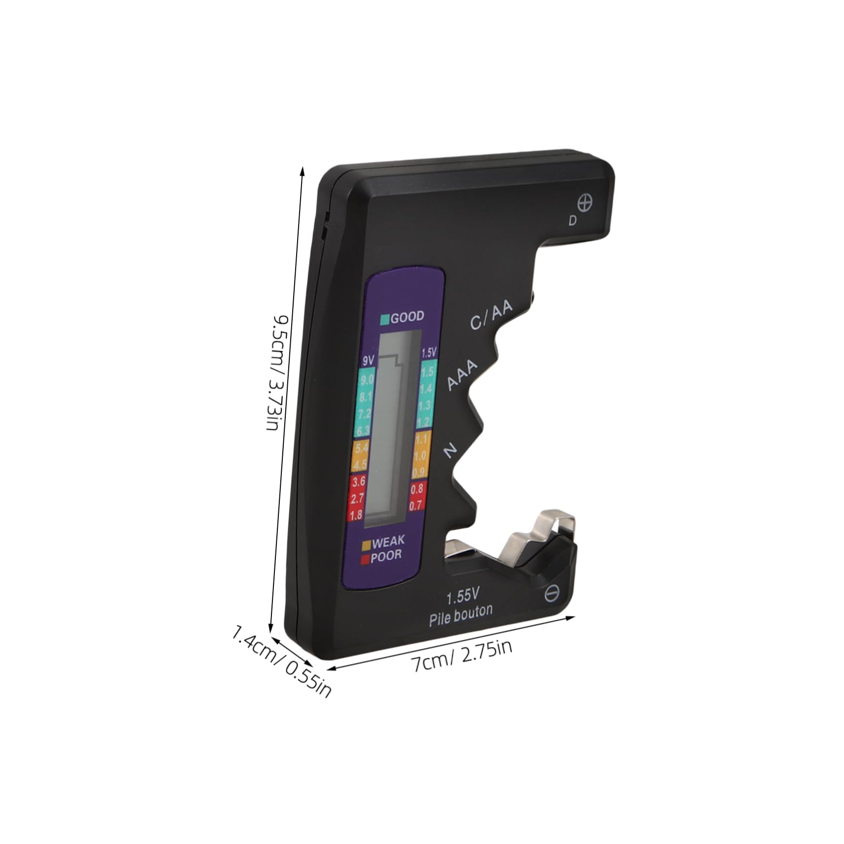 Mipcase Digital Battery Level Detector for Car Aa AAA 9v Battery Checker Tool Led Display