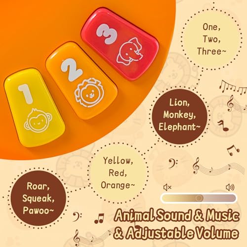 2 in 1 Basketball Hoop and Soccer Goal Set, Toddler Sports Toy for Indoor Outdoor Play, Perfect Christmas Birthday Gift for Baby Boys and Girls 1 2 3 Year Old,Lion Theme - Image 5