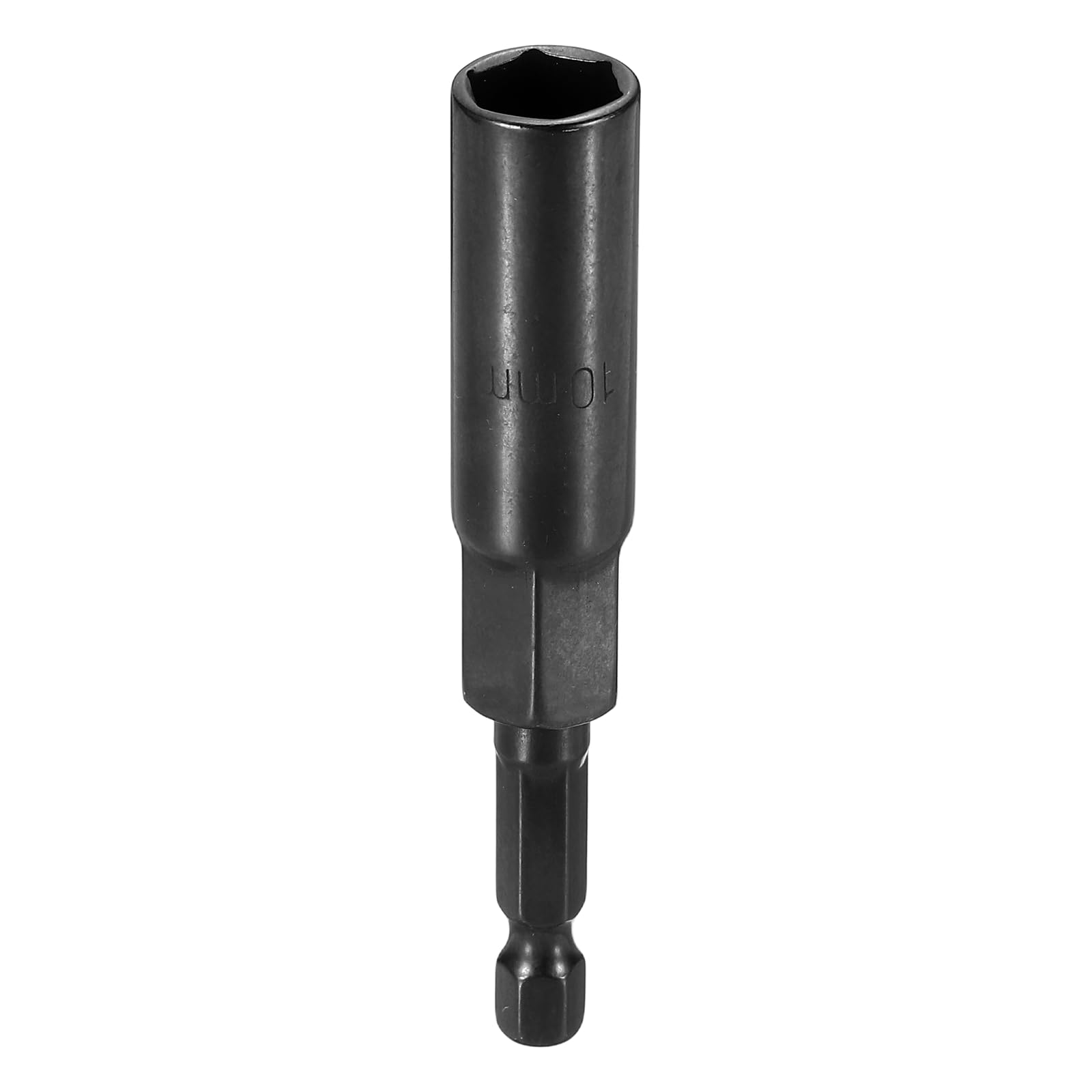 sourcing map Nut Driver Drill Bit 10mm Metric Socket 1/4" Hex Shank 3.15" (80mm) Extra Long 6-Point Sockets Quick Change Cr-V Steel Bolt Setters for Power Drill Drivers, Black