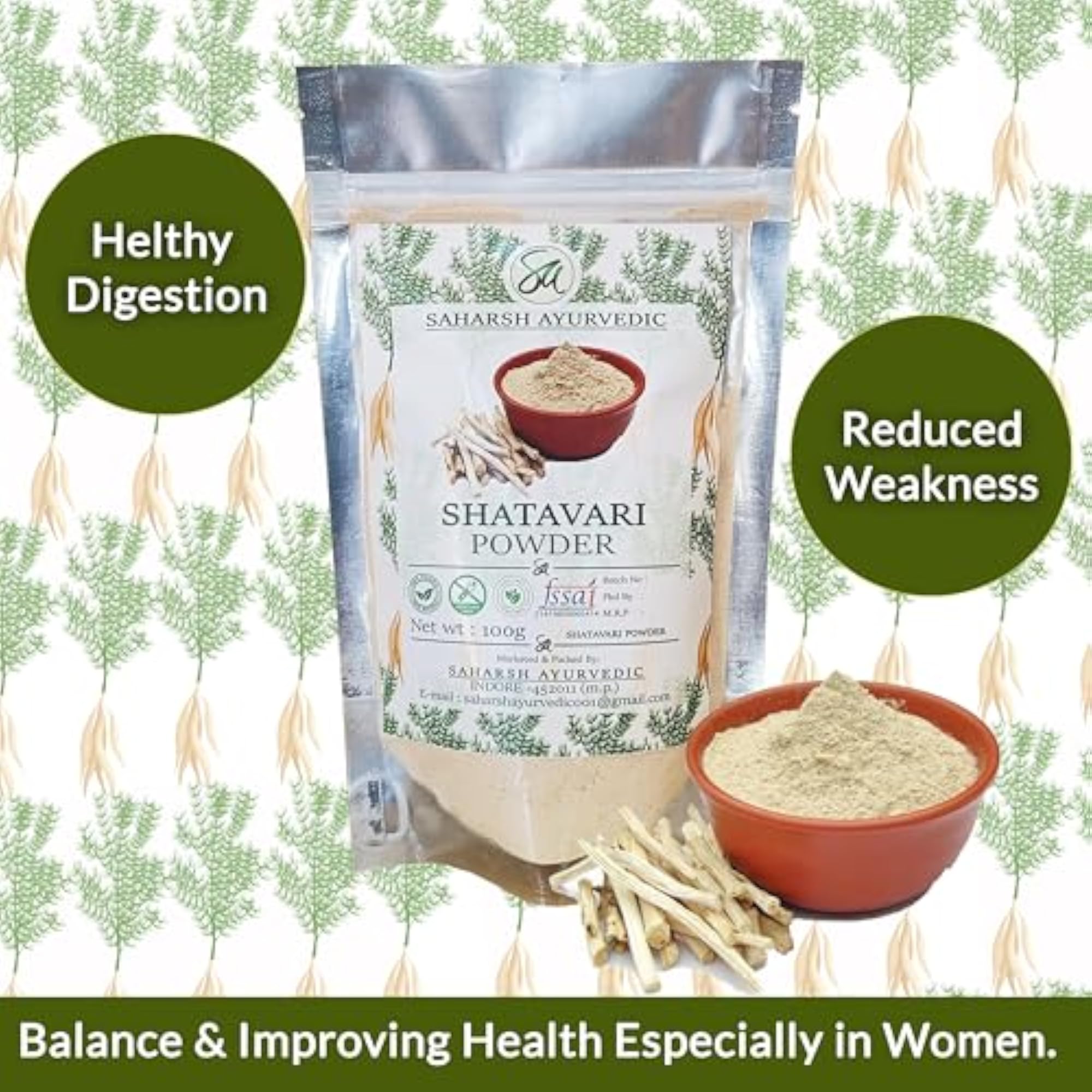 Shatavari Powder 100g, Hormonal Balance Support