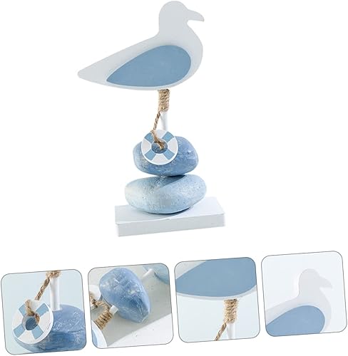 Miniatura 8 de 1 adorno de madera para pájaro, decoración artesanal para el hogar, estilo costero, adornos decorativos para pájaros (cielo)