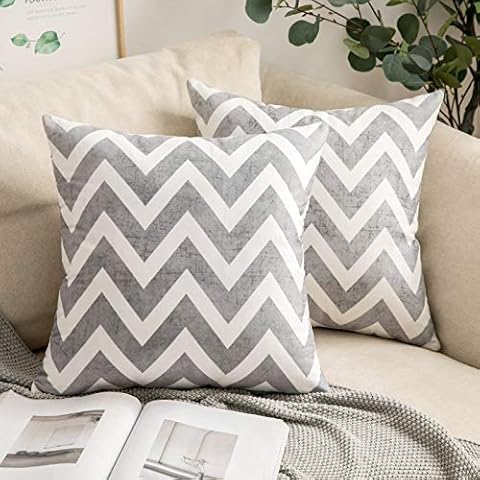 MIULEE Fundas de cojín para sofá Gamuza Sintética Almohada Caso de Diseño Geométrico Decorativas Fundas Cojines Gris 45x45 cm/18X18 2 Piezas Cover