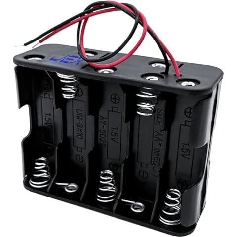 Jex Electronics Ten/10X AA DIY Battery Holder Case Box Base 15V/12V Volt Bare Wire Ends Cover