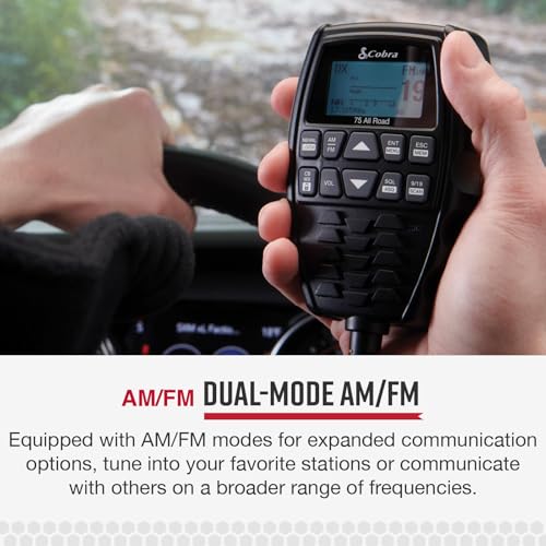 Image of Cobra 75 All Road CB Radio Wireless Microphone with Bluetooth Connectivity - AM /FM, Waterproof, Pack of 1