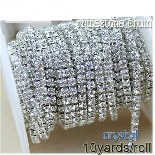 Chaîne de fermeture en strass cristal transparent de 9,1m pour couture - 4