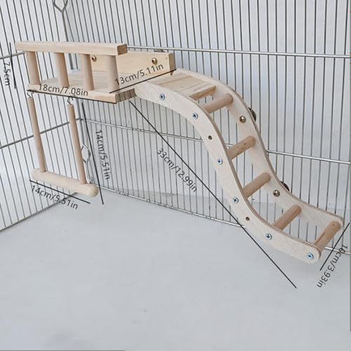 Perchoir en bois robuste multifonctionnel cage oiseau et rongeur - 5