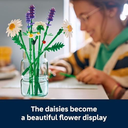 Image of LEGO Botanicals Daisies Building Toy - Artificial Flowers Crafting Kit for Girls & Boys, Ages 9+ - Kids Room Decor for Book Shelf or Desk - Gift Idea for Birthdays - 11508
