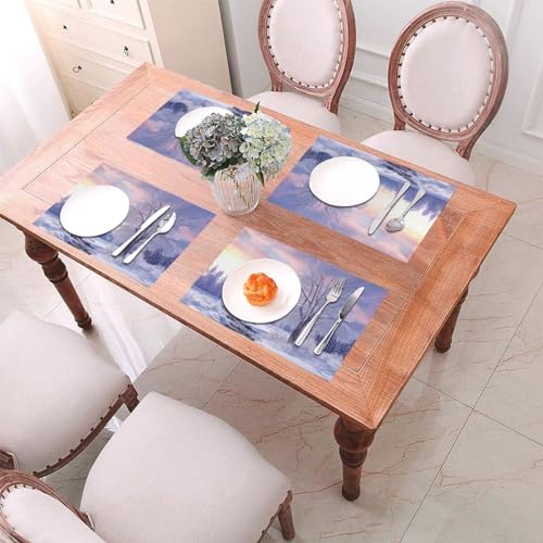 Lot de 6 sets de table lavables pour repas intérieur extérieur - 8