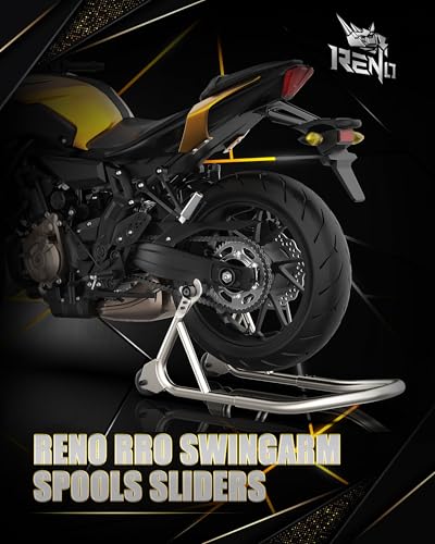 RENO 10MM Swingarm Spools Sliders Stand, 304 Stainless Steel M10 x 1.25 Motorcycle Frame Sliders Fit for BR125 KLE650 EN650 EX250F EX300 Z1000 Z750 ZRX1200 ZX1200 ZX600 ZX636 Ninja (Black, 2 Pcs)