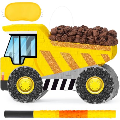 WERNNSAI Dump Truck Piñata for Construction Birthday Party Supplies