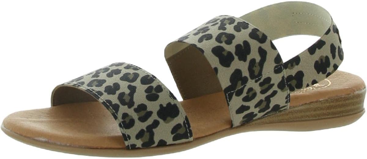 André Assous Women's Nigella Flat Sandal - Comfortable Elastic Upper With Cushioned Leather Footbed