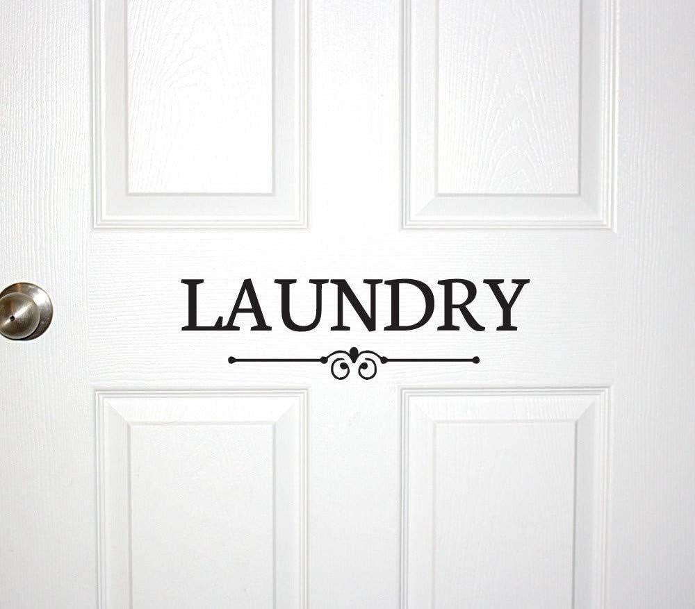 Laundry Vinyl Decal Laundry Room Decal Laundry Door Decal Glass Door Decal (Small,Black