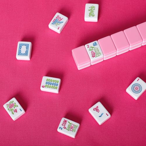 Set de Fichas American Mahjong 166 Piezas con Tapete Rosa miniatura 5
