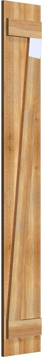 Ekena Millwork RBJ06Z11X070RWR TimberCraft Two 5 3/8" Boards Joined Board-n-Batten w/Z-Bar, Rustic Wood Shutters (Per Pair), 10 3/4"W x 70"H, Rough Sawn Western Red Cedar