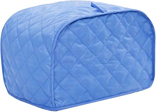Cubierta acolchada de poliéster para tostadora de dos rebanadas y protección contra el polvo y las huellas dactilares, lavable a máquina (azul, 11.5