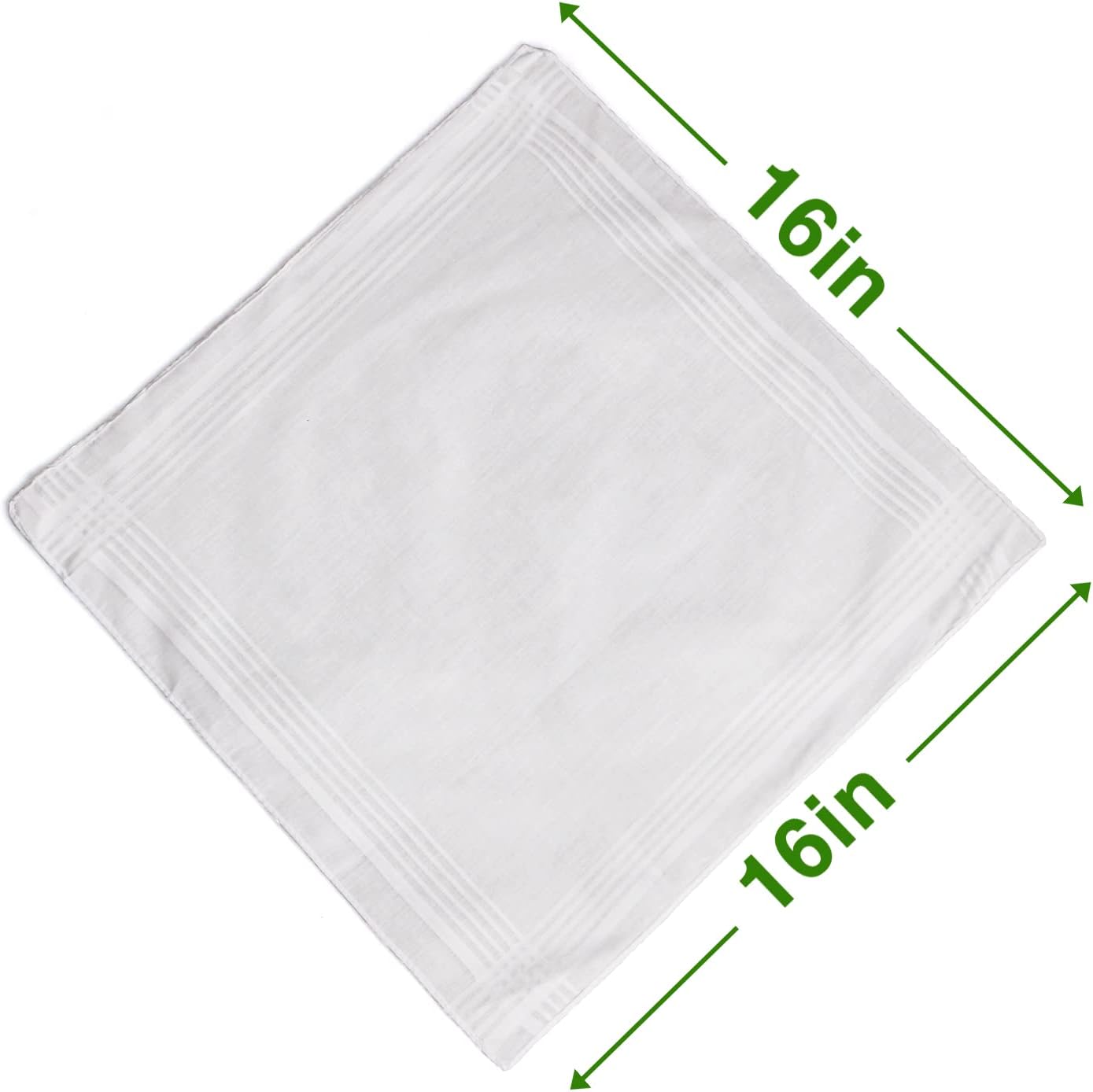 Landisun Men's Handkerchiefs Soft White Pure Cotton Hanky