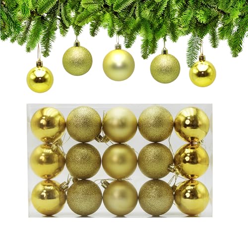 15tlg Weihnachtskugeln Gold ∅ 6cm, Christbaumkugeln Gold,...