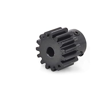 2Mod 17T Steel Pinion Gear 2M17T Motor Spur Gear with Step Bore 8mm Pitch 6.28mm Outer Dia 38mm (Bore 8mm)