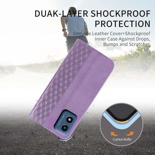 Image of Wallet Case for Motorola Moto G Play 5G (2024) 6.5 inch - Moto G 5G 2024 Flip case, PU Leather Strong Magnetic Folio Phone Cover with Card Holder Slots, Purple