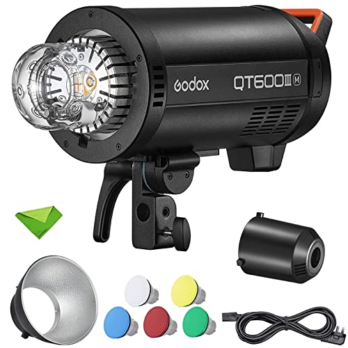 GODOX QT600III QT600IIIM 600Ws Studio Flash GN76 2.4G Bowens Mount Monolight 0.01~0.9s Recycle Time+40W LED Modeling Light 0.01~30s Delay Flash avec M/Multi/HSS Flash Mode