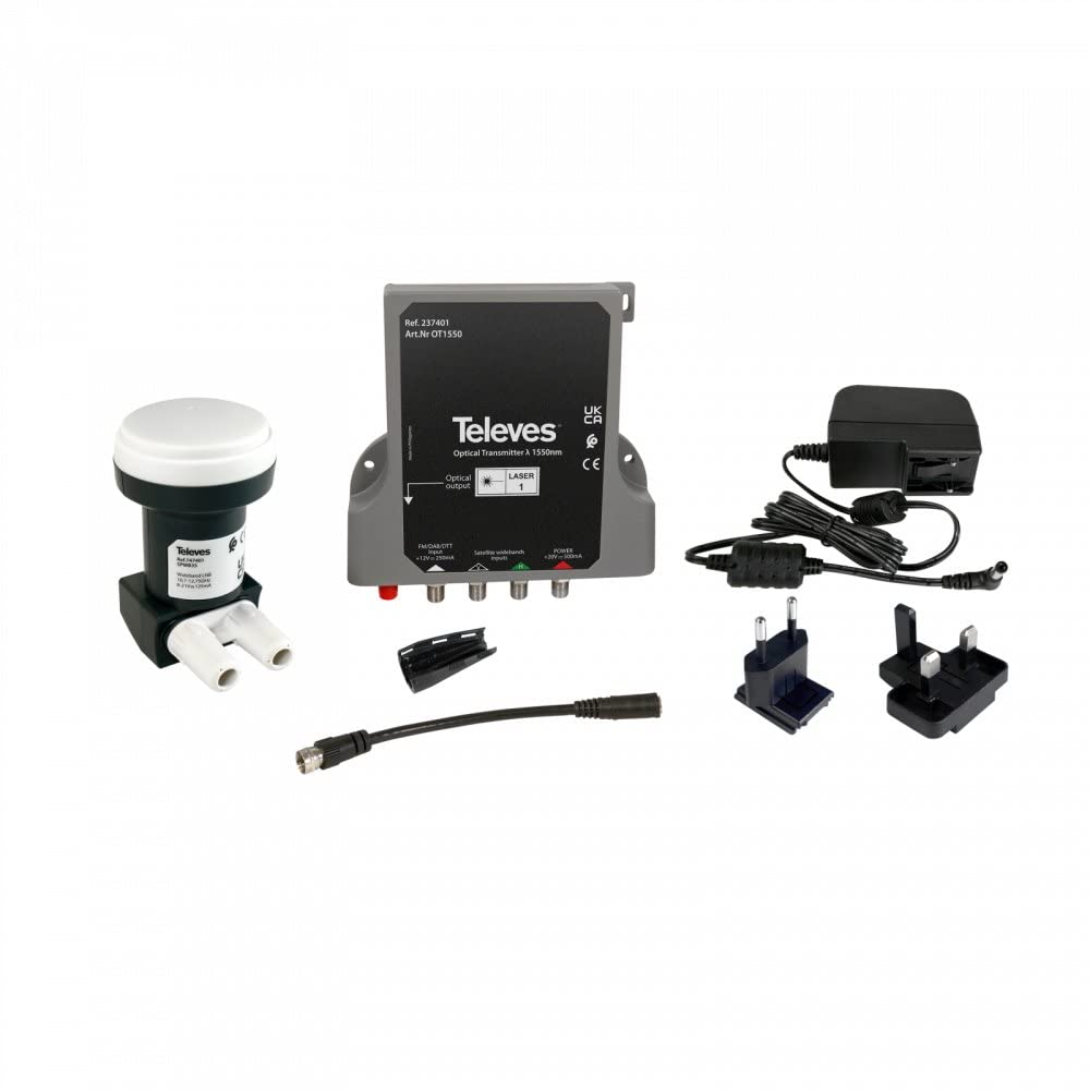 Kit LNB WideBand et émetteur optique DAB/VHF/UHF/SAT 1550nmTELEVES 237411