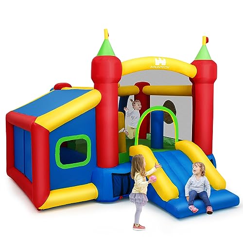 COSTWAY Castillo Hinchable para Niños 380 x 305 x 215 cm Infantil Castillo Inflable con Tobogán (sin soplador)