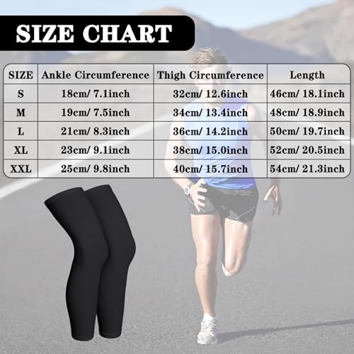 Skylety Compression Leg Sleeve Full Length Leg Sleeves Sports Cycling for Men Women, Running, Basketball2