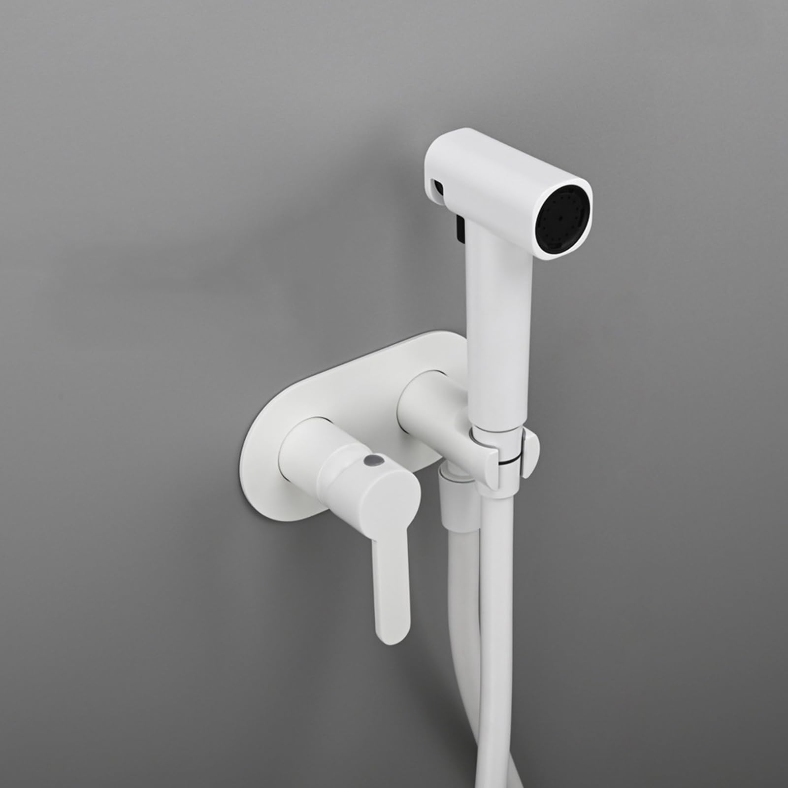 Grifo Bidet para Wc Empotrado Ducha Higienica para Wc Agua Fria Y Caliente Modo Dual,Blanco