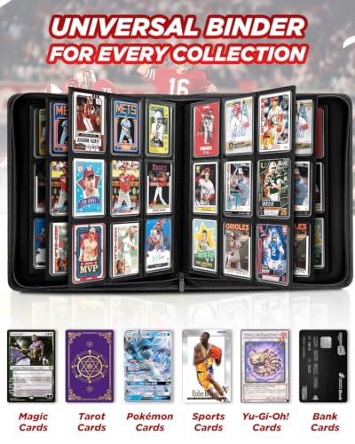 Image of 9 Pocket Toploader Binder with Zipper - Holds 288 Top Loaders Card Binder