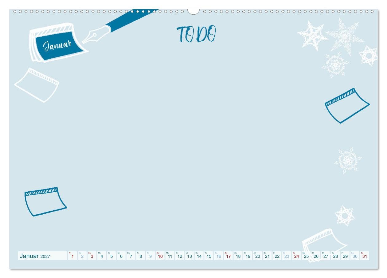 CALVENDO - 12 x Zettelwirtschaft - Bastelkalender (Wandkalender 2027 DIN A2 quer), Monatskalender: Ein Kalender für Ihre Post-Its - eine aufgeräumte "Zettelwirtschaft" für jeden Monat