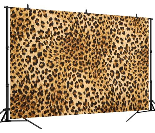 Fondo leopardado 7x5FT vinilo marrón dorado miniatura 6