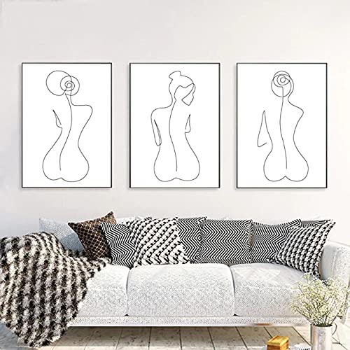 Art Mural Corps Femme Abstrait Haute Définition | Toile 50x75cm 3 Pièces