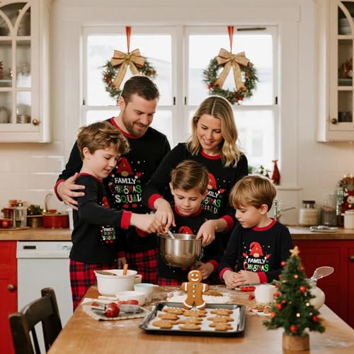 Family Christmas Pajamas Matching Sets Xmas Holiday Pjs Plaid Sleepwear Outfits For Women Men Adults Couples4
