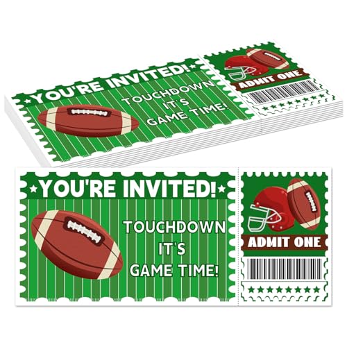 Nopoben Football Birthday Party Ticket Invitations...