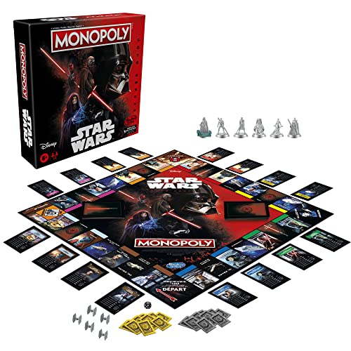 Monopoly Spiel Disney-Star-Wars-Edition, dunkle Seite, Familienbrettspiel für Kinder ab 8 Jahren, Star-Wars-Geschenk – Bild 5