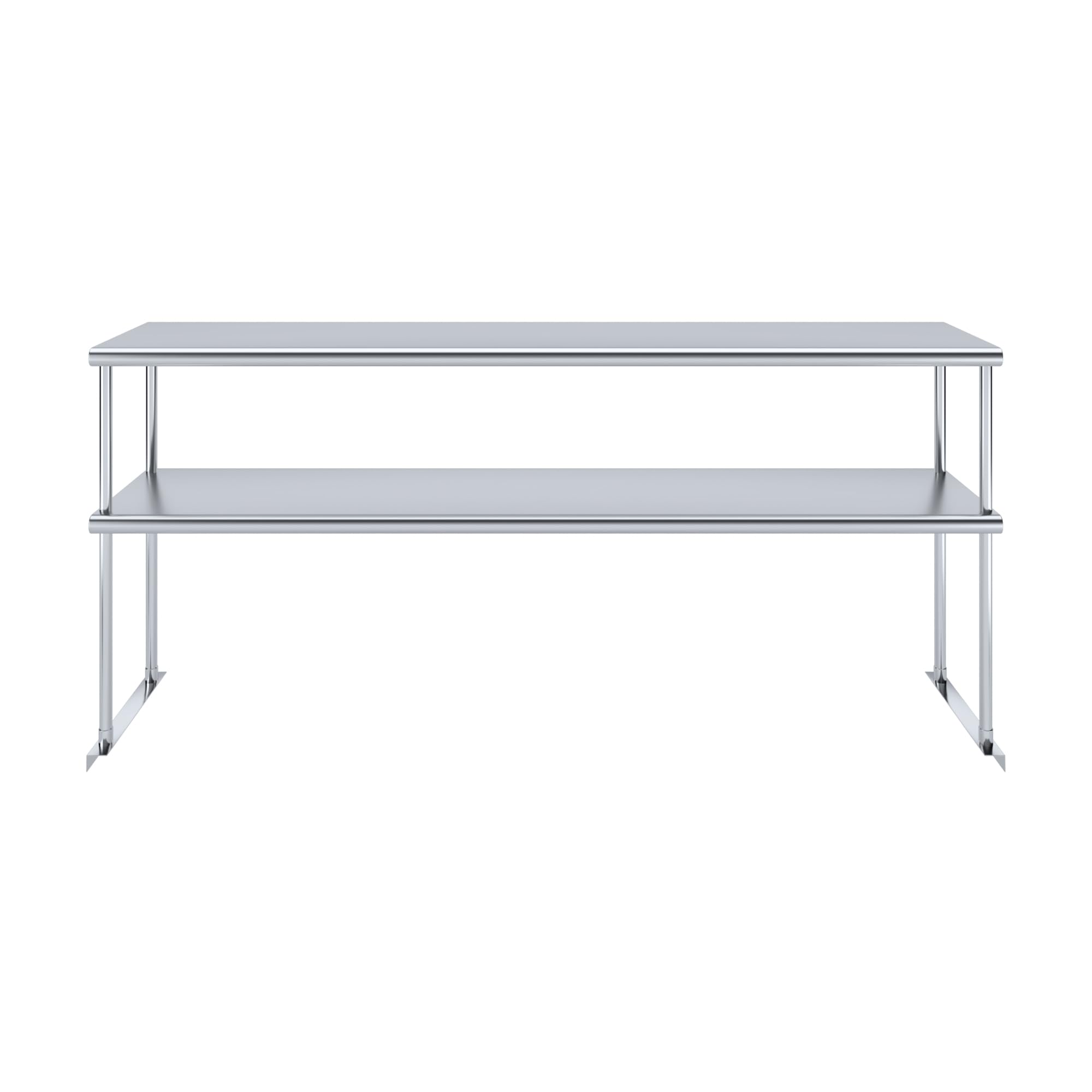 AmGood Stainless Steel Double Deck Overshelf – 14 in. x 72 in. – Heavy Duty, NSF Certified, Commercial-Grade, Adjustable Tiered Shelf for Kitchen Prep Tables and Workbenches