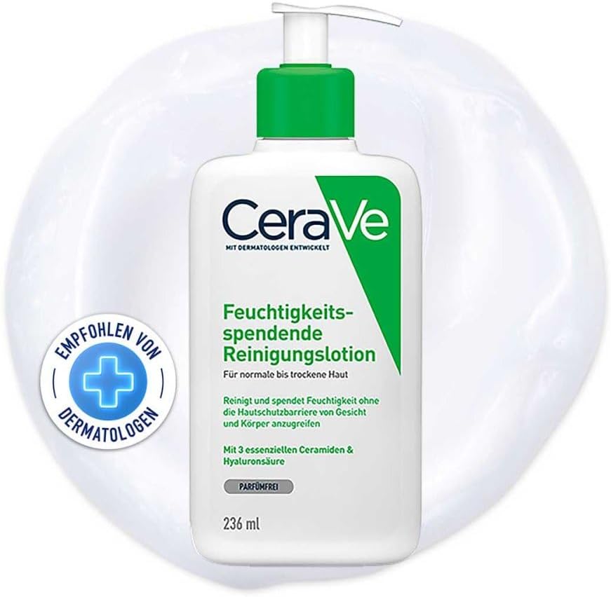 Hydrating Cleanser For Normal To Dry Skin (236ml) - Non-Foaming Face Wash with Hyaluronic Acid And Ceramides | Non-Comedogenic, Non-Irritating And Fragrance-Free Cleanser