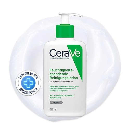 CeraVe Hydrating Cleanser For Normal To Dry Skin (236ml) - Non-Foaming Face Wash with Hyaluronic Acid And Ceramides | Non-Comedogenic, Non-Irritating And Fragrance-Free Cleanser