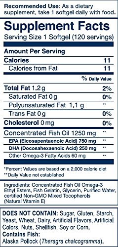 Wiley's Finest Wild Alaskan Fish Oil Peak Epa - Triple Strength Peak Epa And Dha - 1000Mg Omega-3S, Sqf-Certified - 120 Softgels (120 Servings) #TOP5