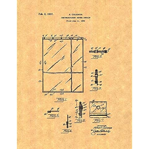 Semi-transparent Shower Curtain Print by Frame a Patent Cover