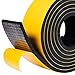 fowong Bande d'Étanchéité Autocollante en mousse caoutchouc 50mm de large x 6 mm d'épaisseur x 2m de long Bande de haute élasticité Joint Porte Fenêtre Isolant Insonorisé Antichoc, 2 rouleaux -Noir