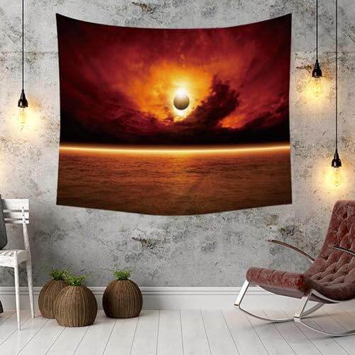Tapiz de pared de eclipse solar de 150x150 cm para transformar paredes vacías rápidamente 3