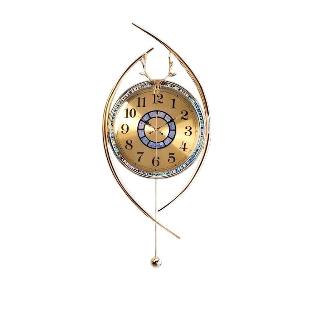 J9V4G6S3B5 Analogue Wall Clock Light Luxury Shell Wall Clock for Living Room and Home Use, Simple for Room Decoration(Bruin)