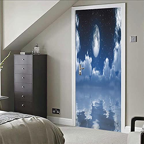 3D deursticker planeet DIY milieuvriendelijke zelfklevende PVC deursticker, gebruikt voor slaapzaal, kantoor en… - Afbeelding 5