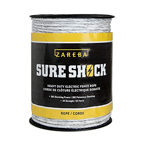 Zareba Heavy-Duty Sure Shock Polyrope - 656 feet x 8mm - HDR656WA-Z - Heavy Duty Poly Rope for Electric Fence