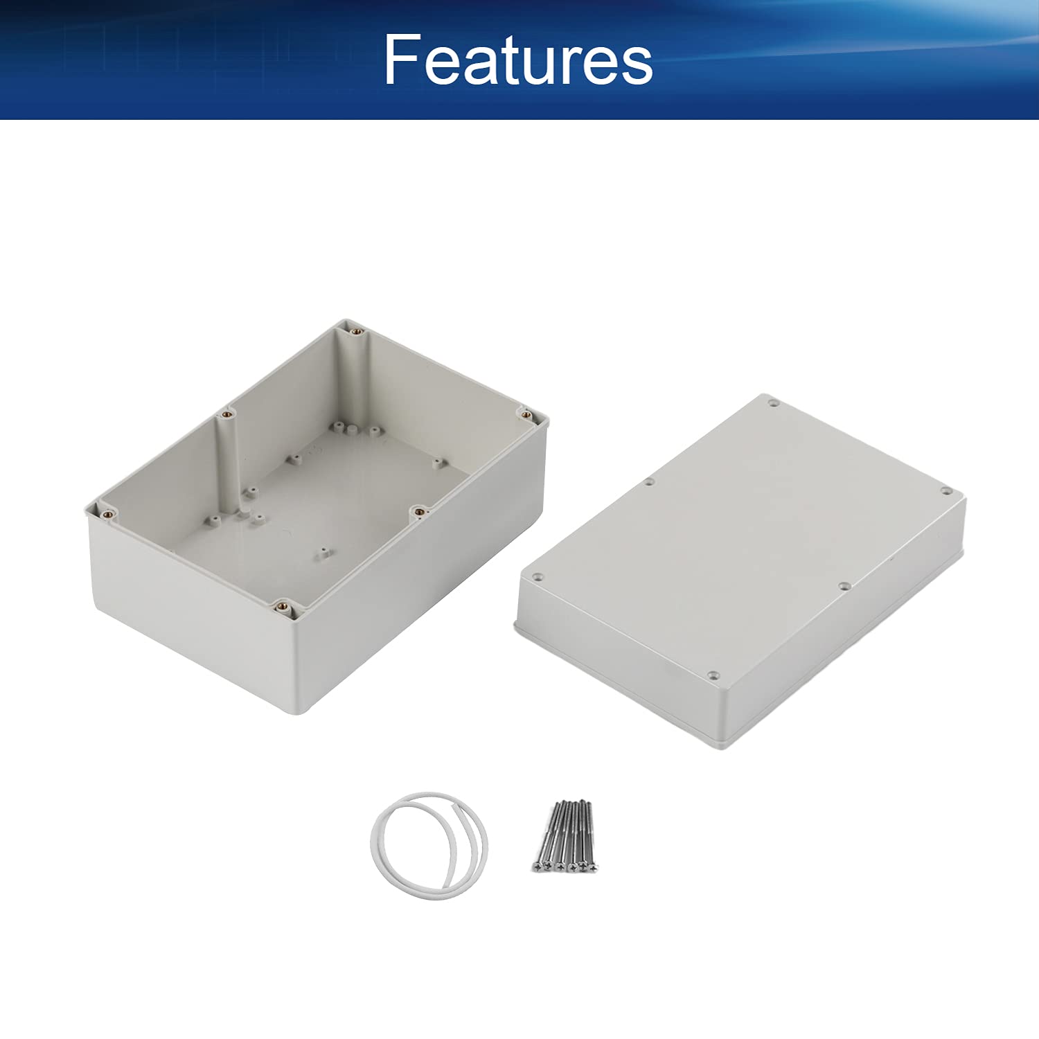 Heyiarbeit 9.45" x 6.30" x 4.72" ABS Plastic Dustproof Waterproof IP67 Junction Box Universal Electrical Project Enclosure
