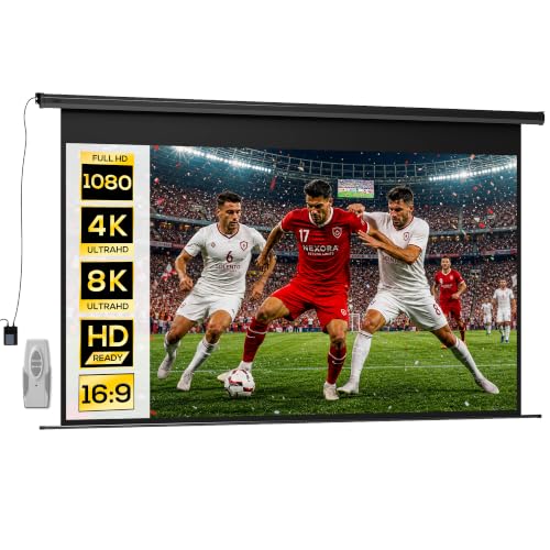 HOMCOM Écran Vidéoprojecteur 120 Pouces 16:9 4K HD Noir
