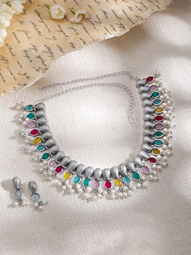 Image of Rubans Oxidised Necklace Set Jewellery Gift for Women & Girls